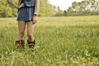 Girl standing in the field
